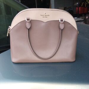 Kate Spade Taupe and Cream Satchel Purse
